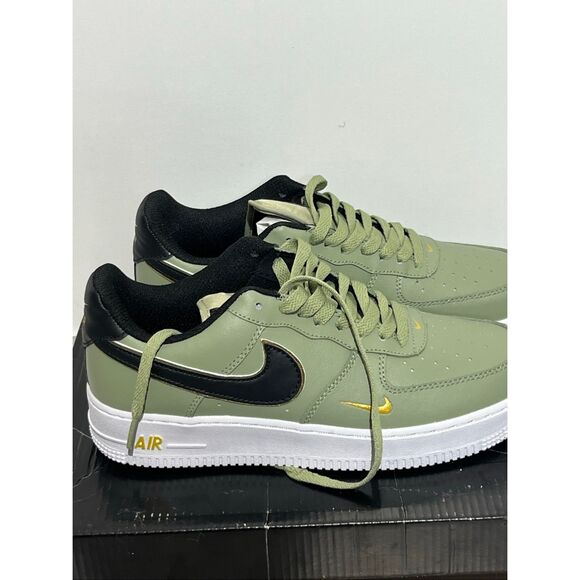Nike Women's Olive Green Black Air Force 1 Double Swoosh Sneaker Shoes Size 8 - Picture 4 of 9